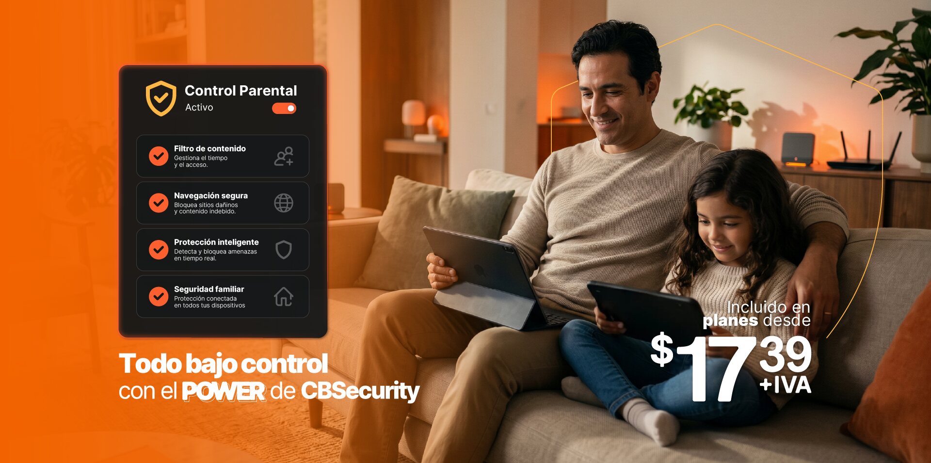 CBSecurity: control parental incluido en planes CBVision desde $17.39 + IVA