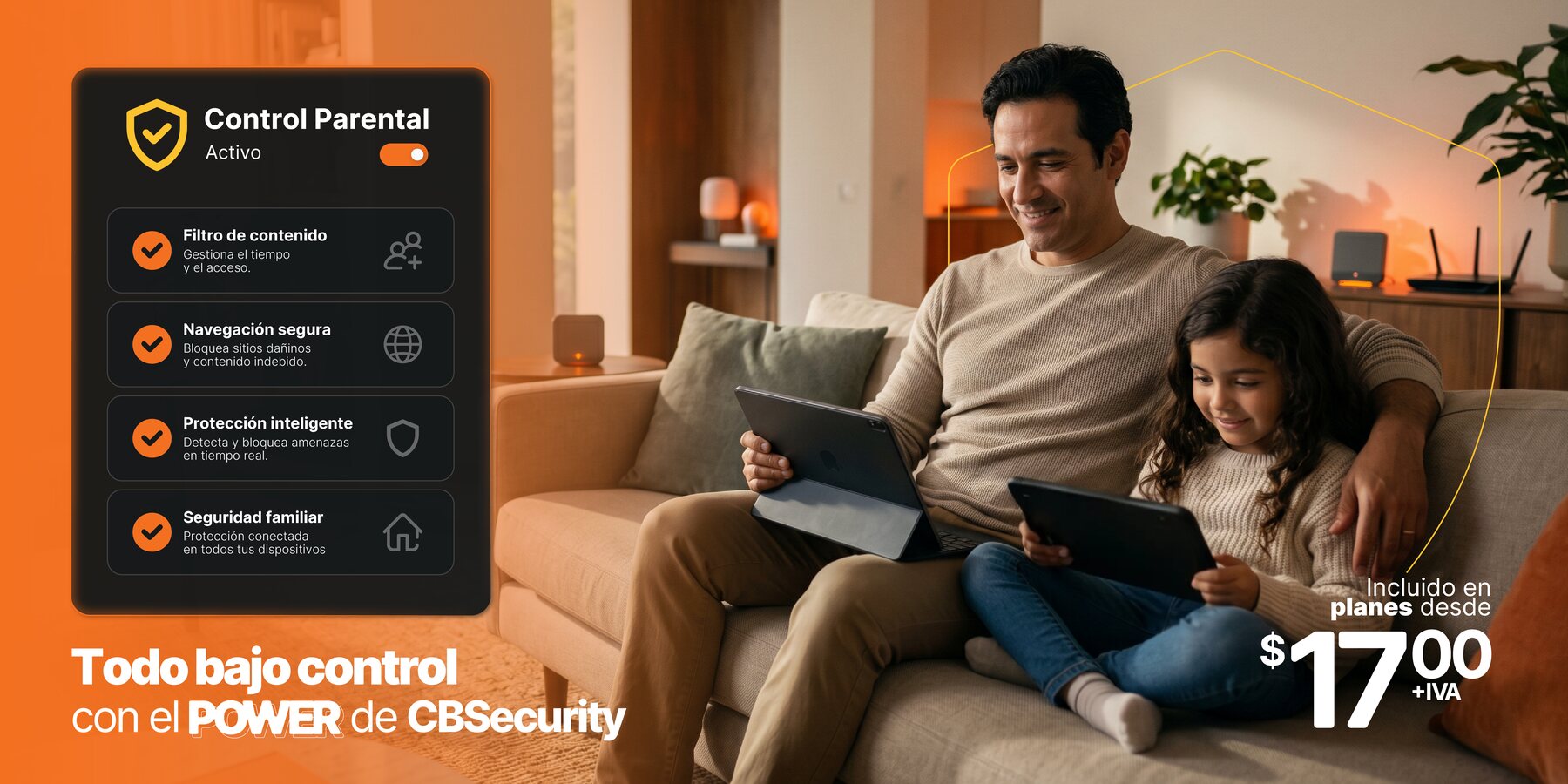 CBSecurity — Control parental incluido en planes desde $17
